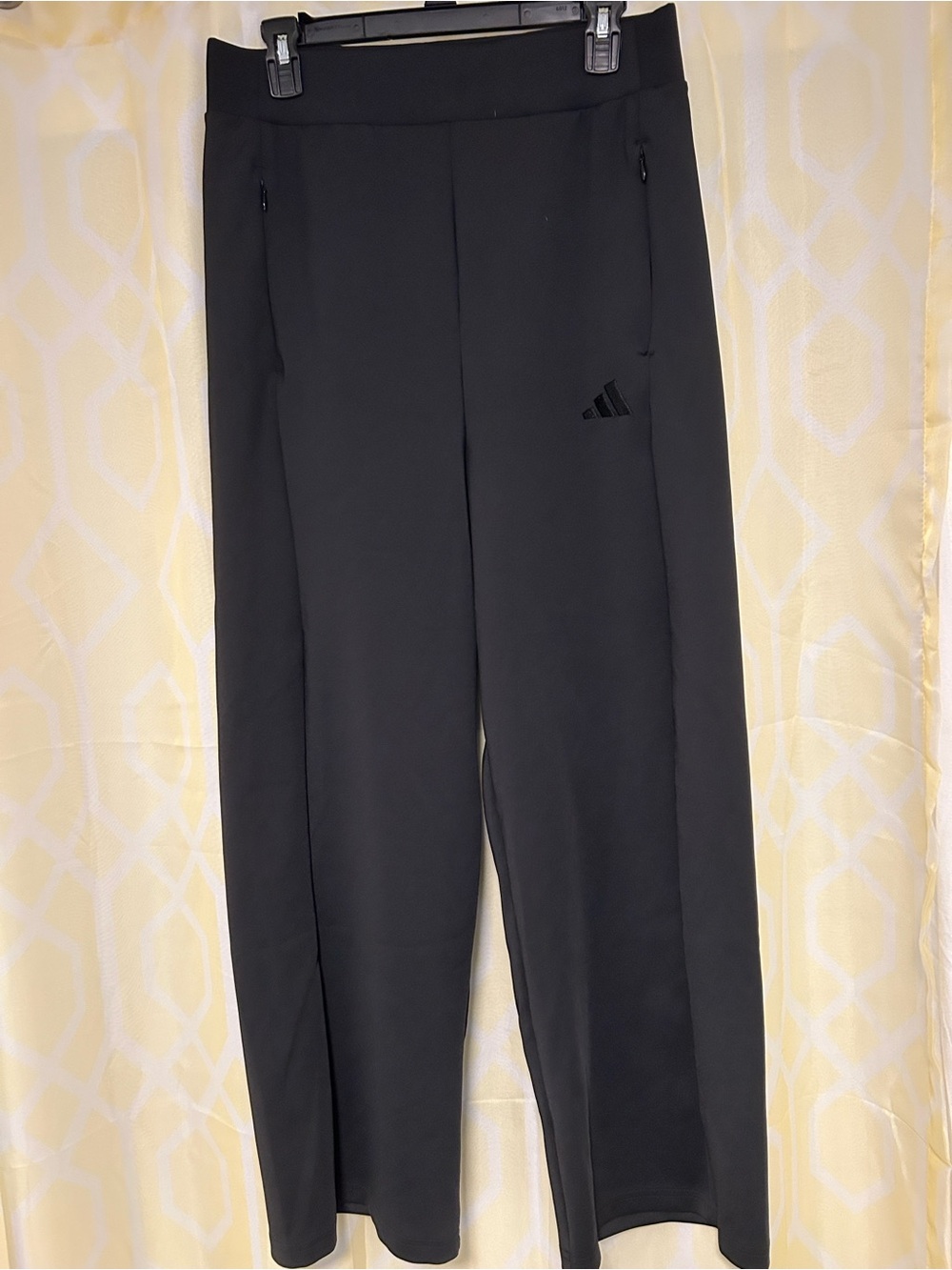 Adidas black high rise wide leg trousers